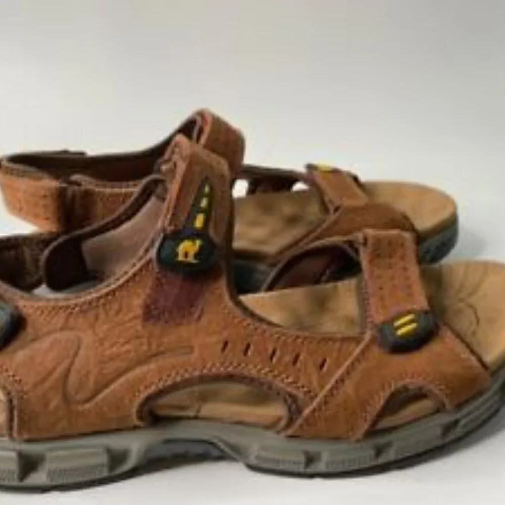 CAMEL CROWN Men Leather Sandals for Outdoor‎ Hiking Walking Beach Sports Size 11